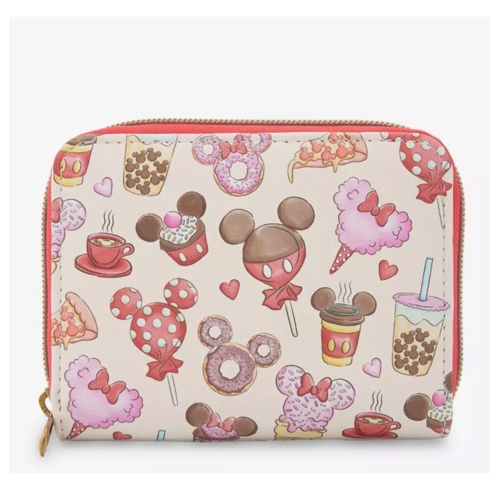 Loungefly Mickey and Minnie Vday Treats zip Wallet NWT